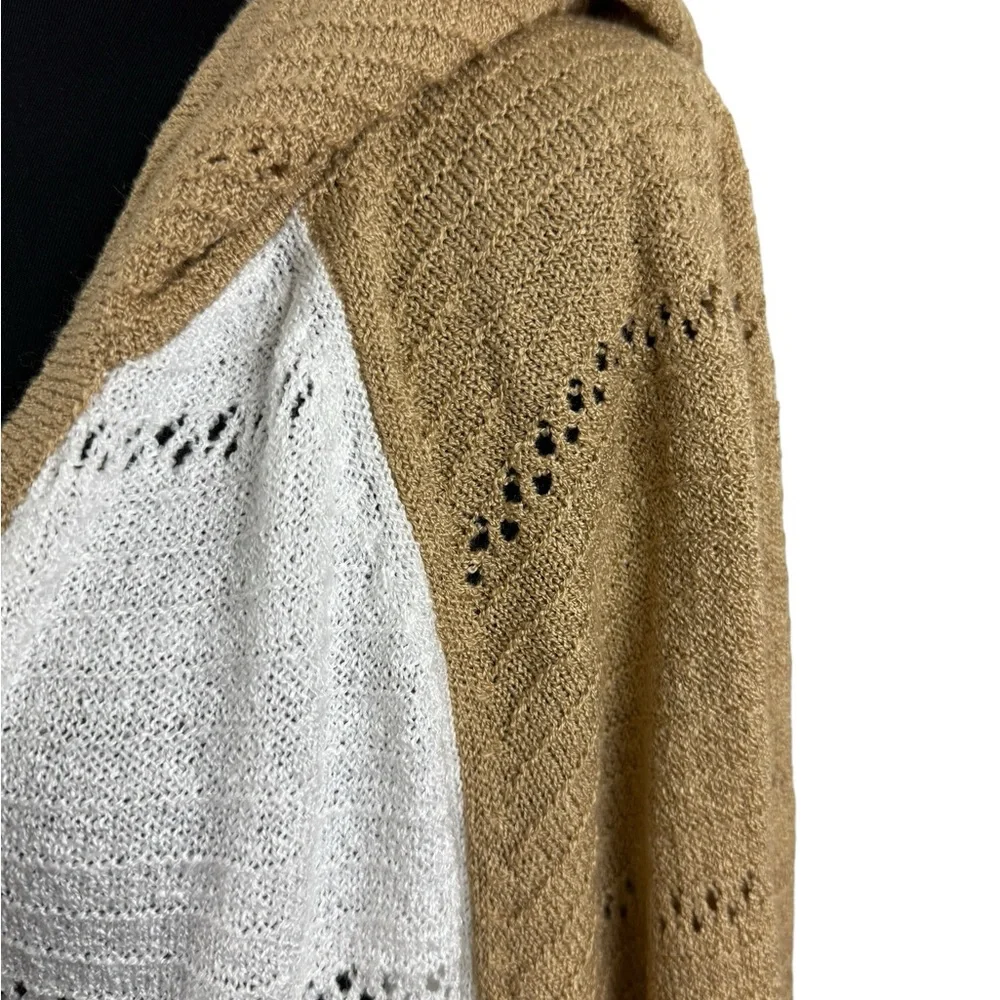 Plus Size Knit Colorblock Jacket Full Zip Hooded Size 2XL XXL - Picture 9 of 14